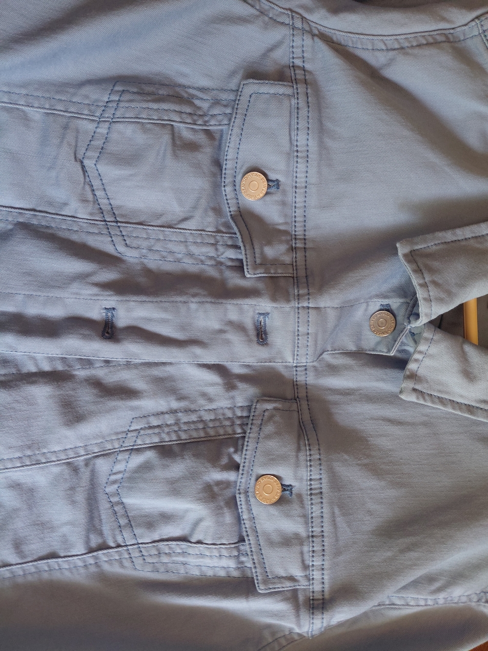 Susan Graver Light Blue Embroidered-Hem Women's Jacket - Picture 9 of 11